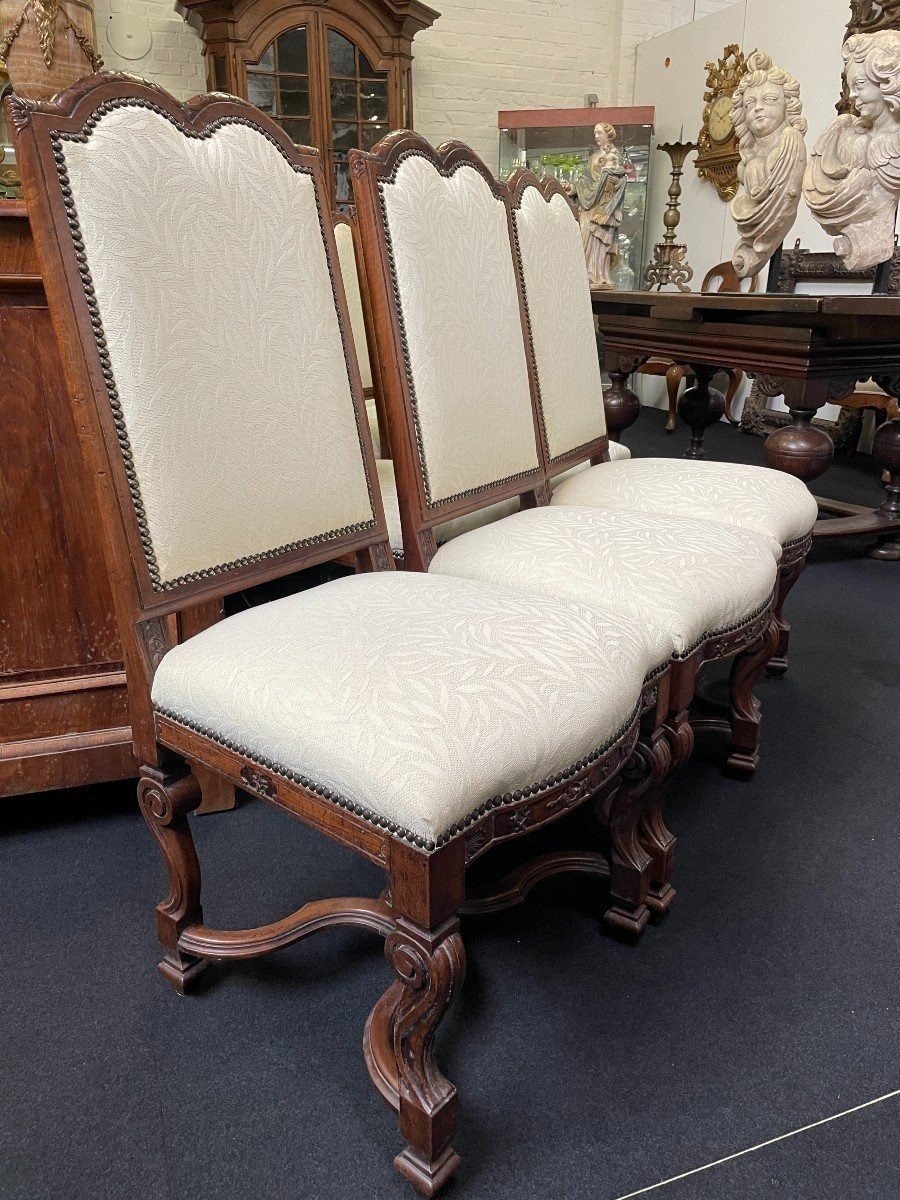 Set Of 10 Regency-style Walnut Chairs, 1900-photo-4