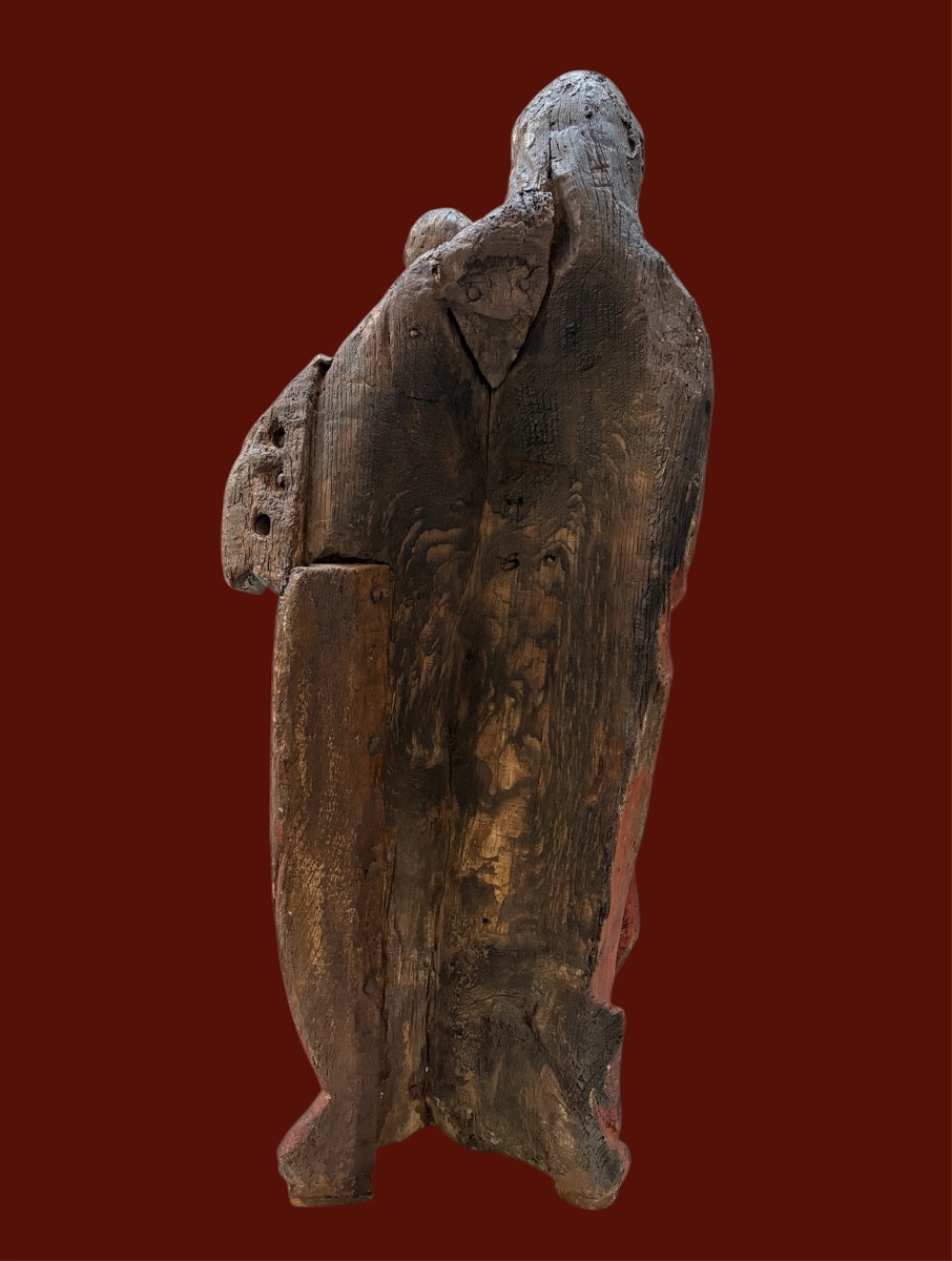 Virgin And Child In Polychrome Oak, Circa 1550. Height: 105 Cm -photo-4