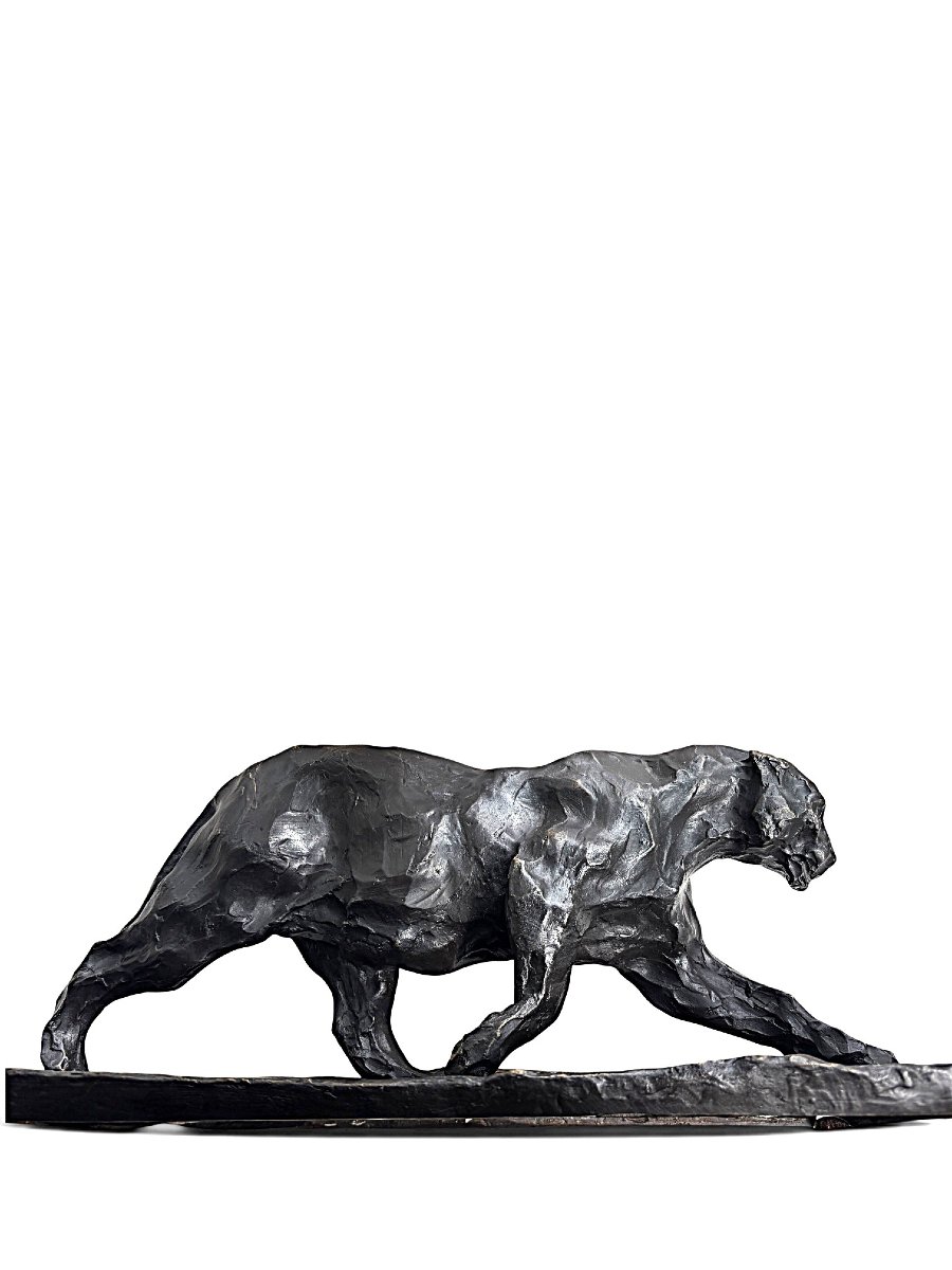 Sculpture d'une panthère en bronze, XXe siècle.-photo-5