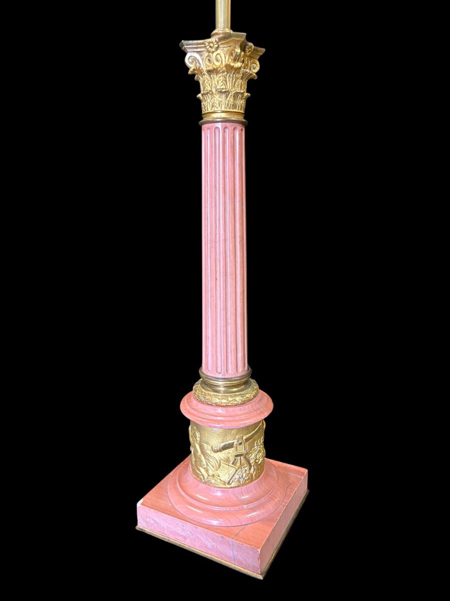 Marble And Bronze Lamp Base, Circa 1900-photo-2