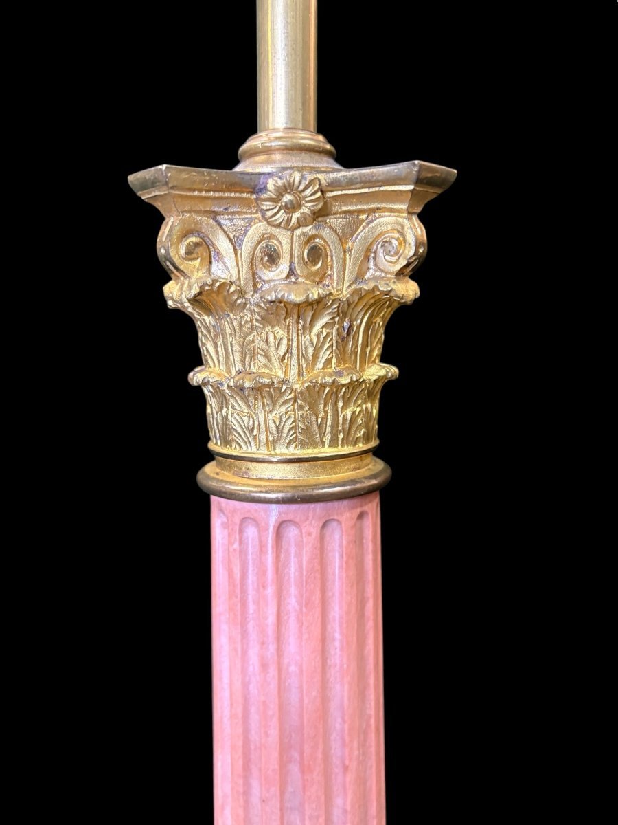 Marble And Bronze Lamp Base, Circa 1900-photo-5