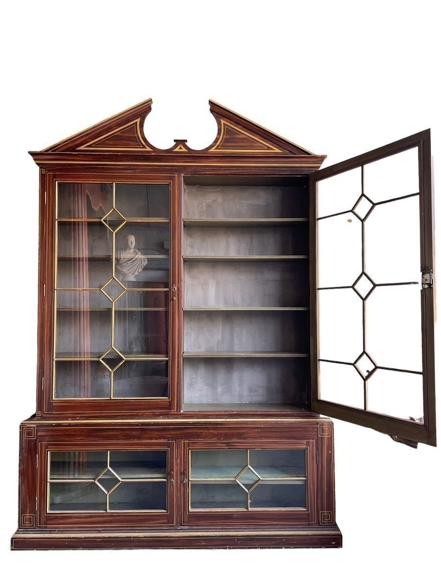 Large, Very Decorative 4-door Bookcase, Circa 1880–1900-photo-3