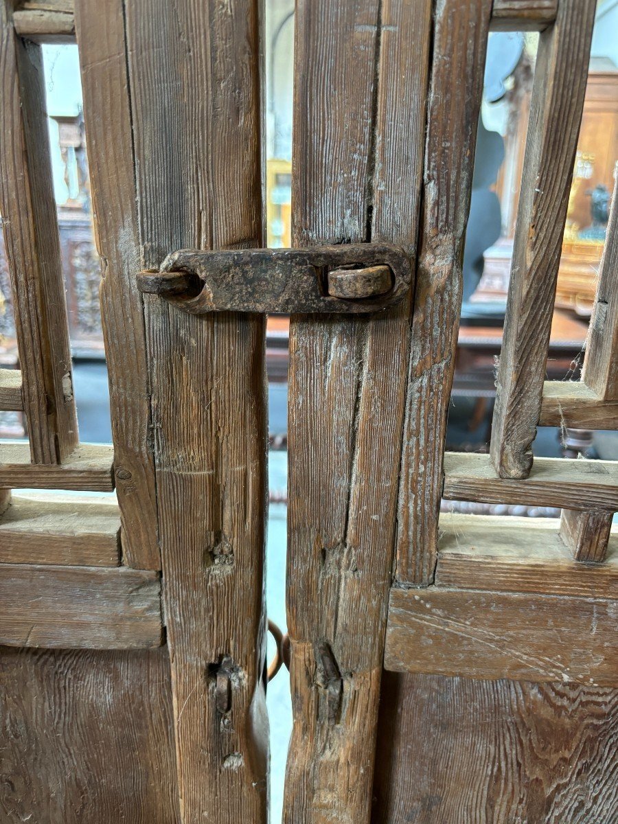 Grande Porte Décorative à 4 éléments En Bois Massif Du 19e Siècle.-photo-5