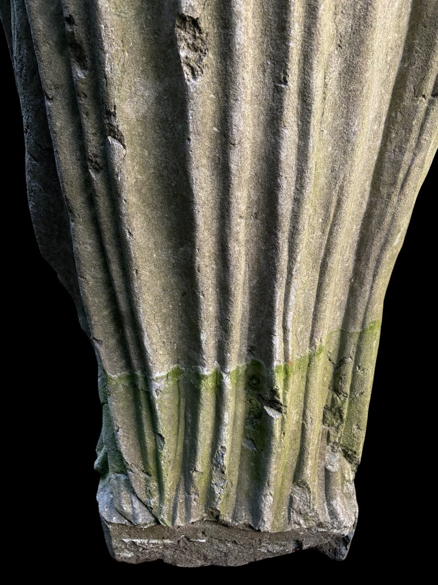 A Beautiful And Very Large "julius Caesar" Sculpture In Blue Stone, Early 19th Century. (215 Cm)-photo-7