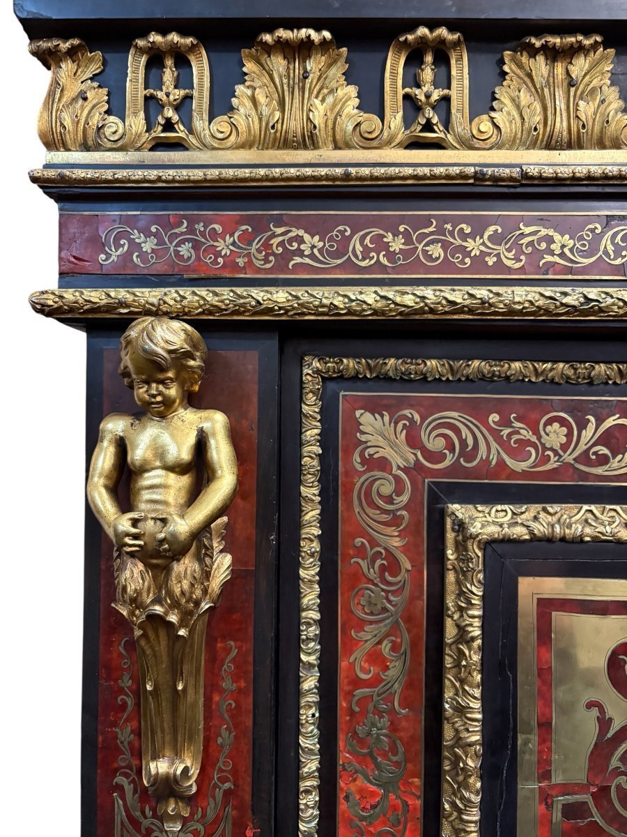 19th-century "boulle" Marquetry Sideboard.-photo-1