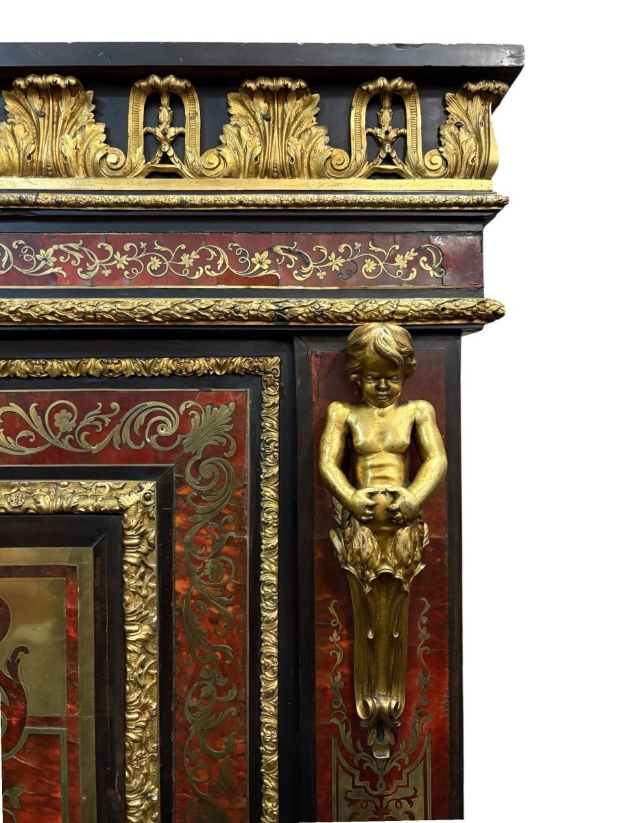 19th-century "boulle" Marquetry Sideboard.-photo-3