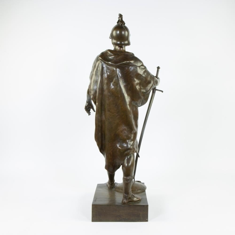 Large Bronze Sculpture "le Devoir" (honor Patria) By E. Picault, 19th Century (78 Cm).-photo-8