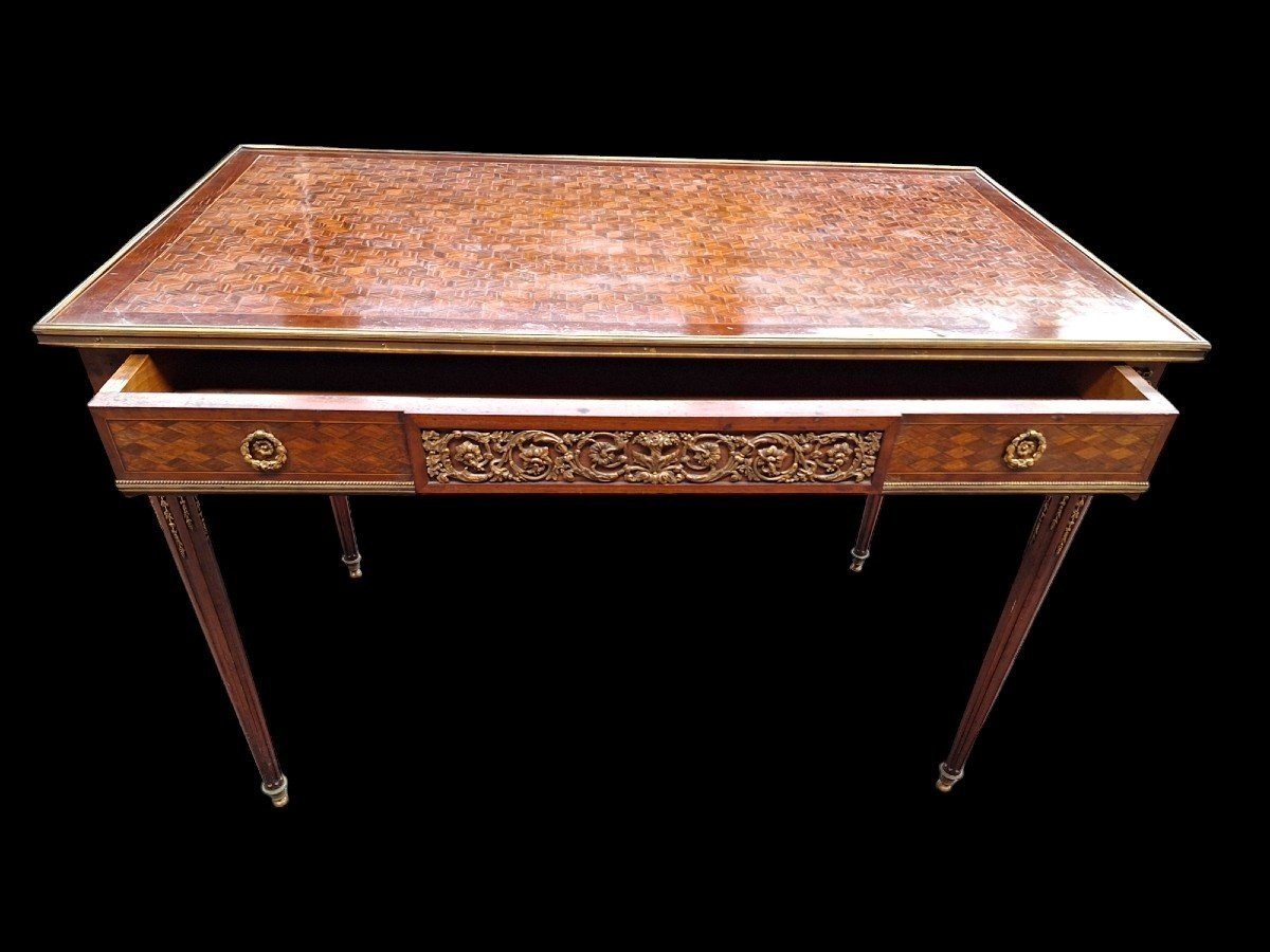 A Beautiful Louis XVI-style Coffee Table/desk, Modeled After A Design By Jean-henri Riesener.-photo-2