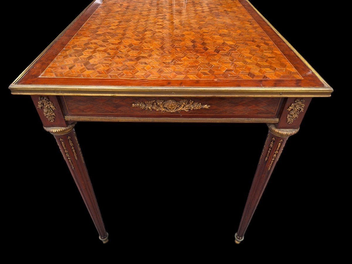 A Beautiful Louis XVI-style Coffee Table/desk, Modeled After A Design By Jean-henri Riesener.-photo-3