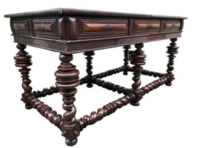 Grande Table Centrale Portugaise à 6 Pieds Début 18ème.-photo-8