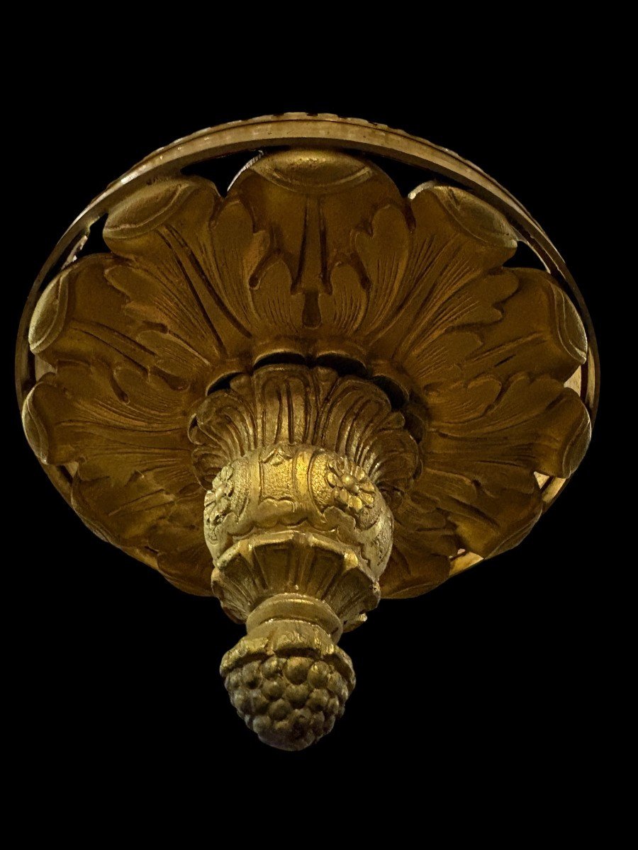 Very Large (148 Cm) "pearl Bag" Chandelier In The Empire Style, Circa 1900-photo-7