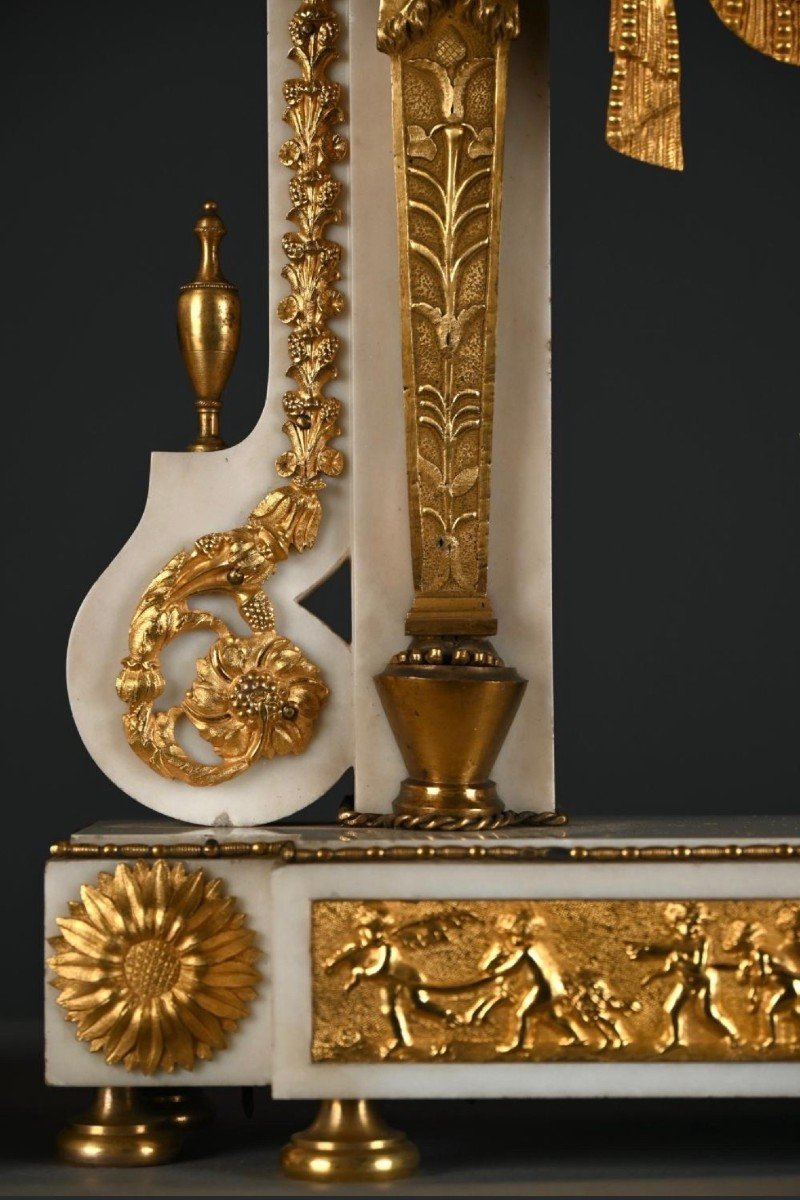 Grande pendule portique ( 64,5 cm ) de style Empire, XIXe siècle-photo-3