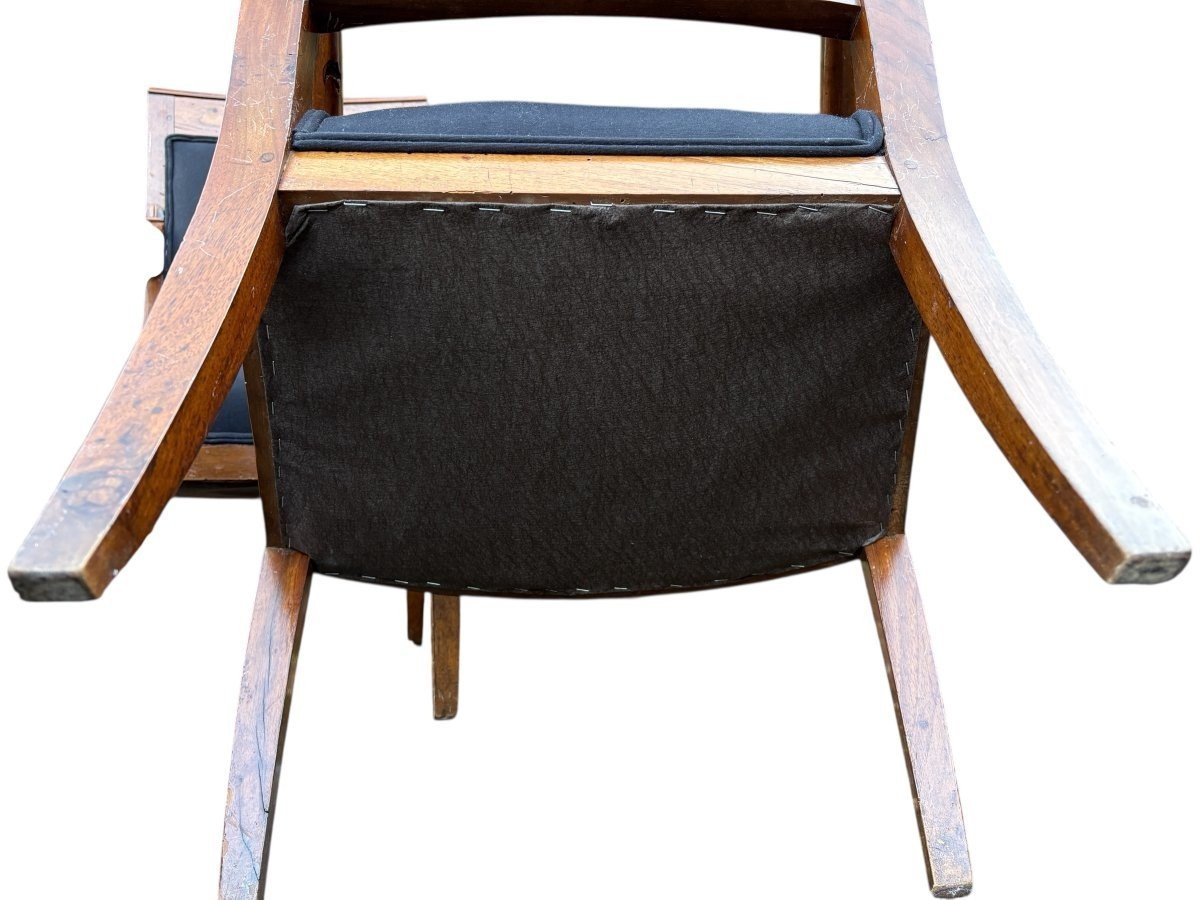Set Of 6 Charles X Armchairs, 19th Century.-photo-8