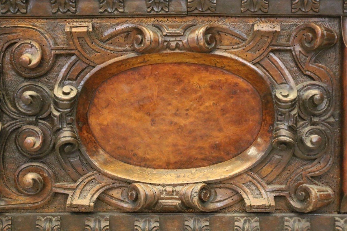 Coffre Renaissance Italienne En Noyer Du XVIIe Siècle.-photo-5