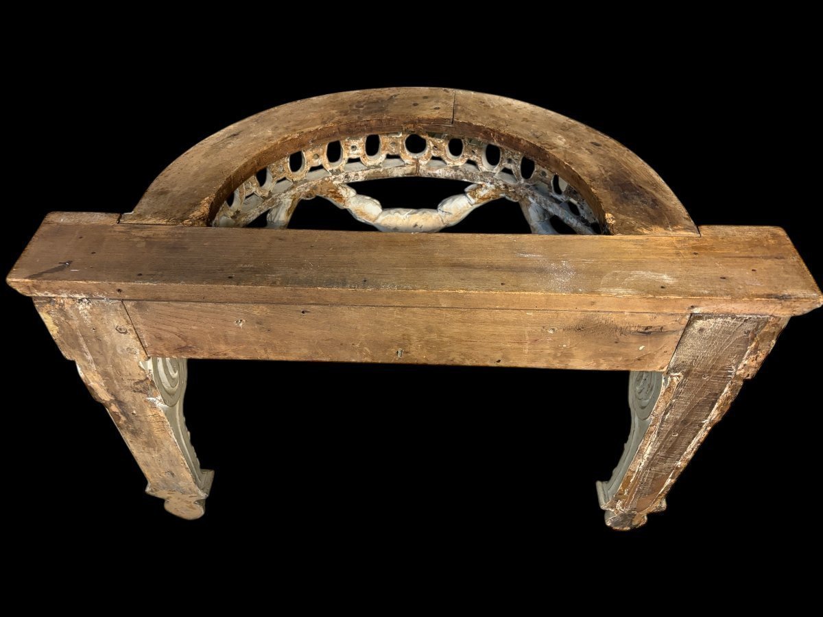 Beautiful 18th-century Louis XVI-style Wall Console In Painted Wood.-photo-6
