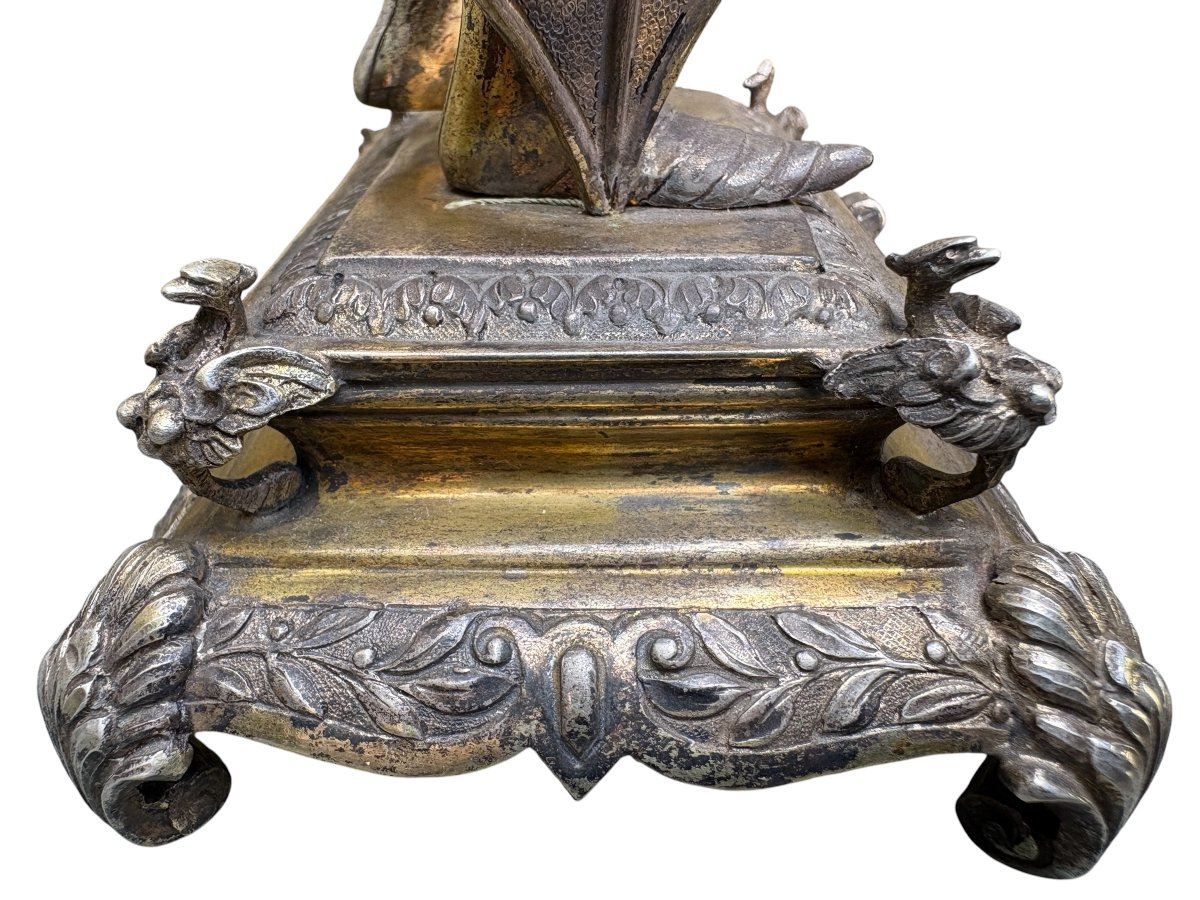 Belle sculpture « chevalier en armure » en argent, Hanau , XIXe siècle.-photo-6