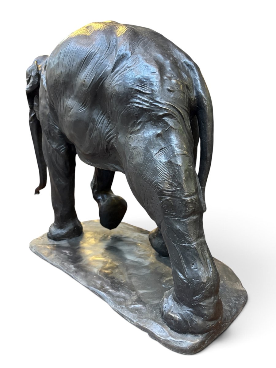 Large  Bronze Elephant (64 Cm), 20th-century.-photo-5