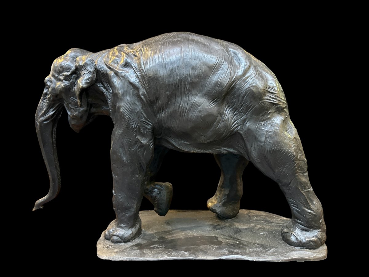 Large  Bronze Elephant (64 Cm), 20th-century.-photo-7