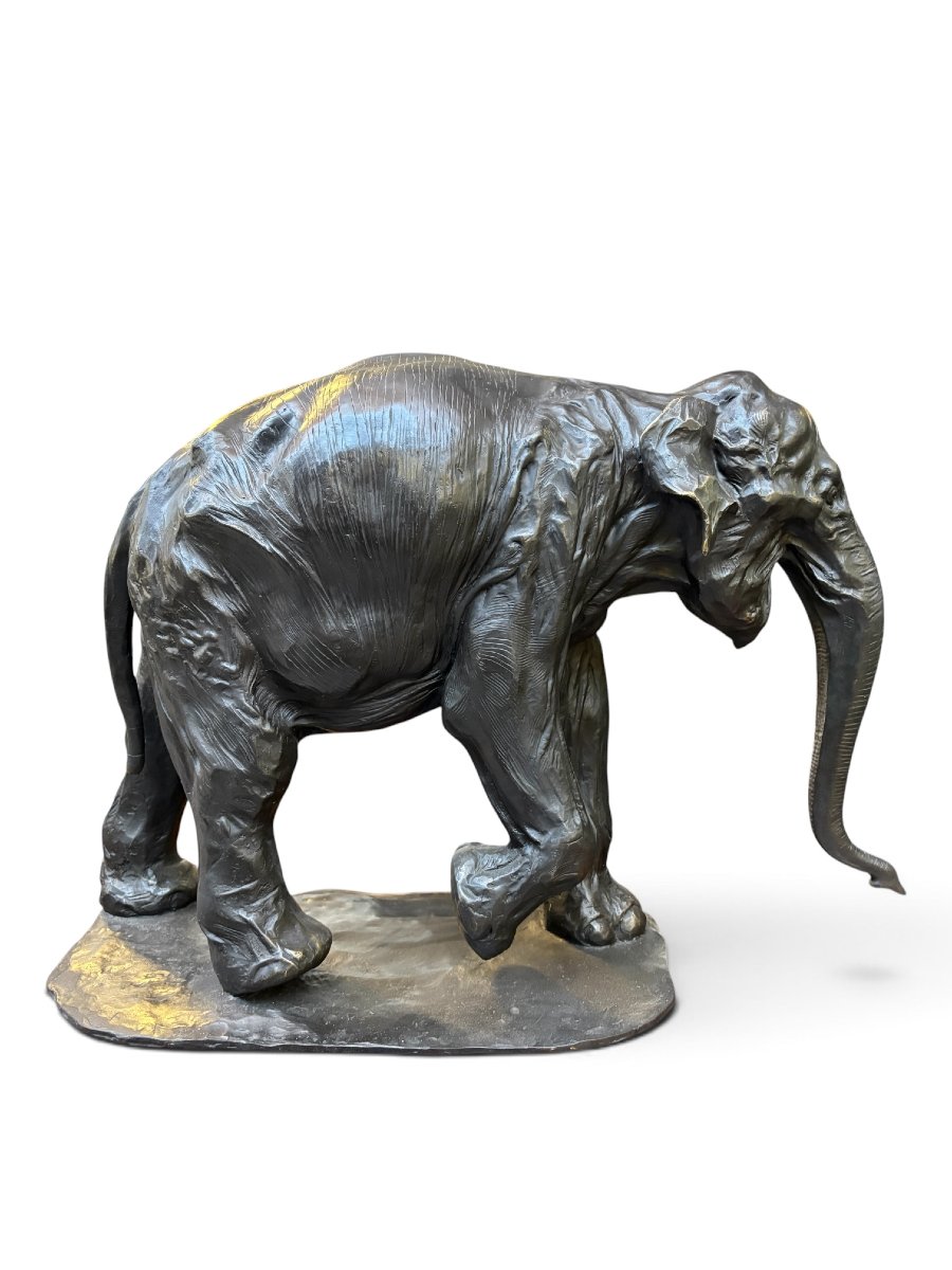 Large  Bronze Elephant (64 Cm), 20th-century.