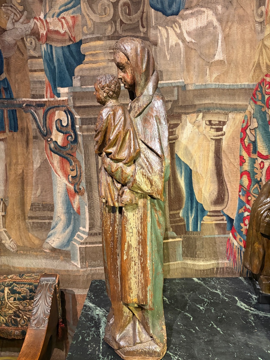"the Virgin And Child," In Polychrome Oak, 16th Century -photo-4