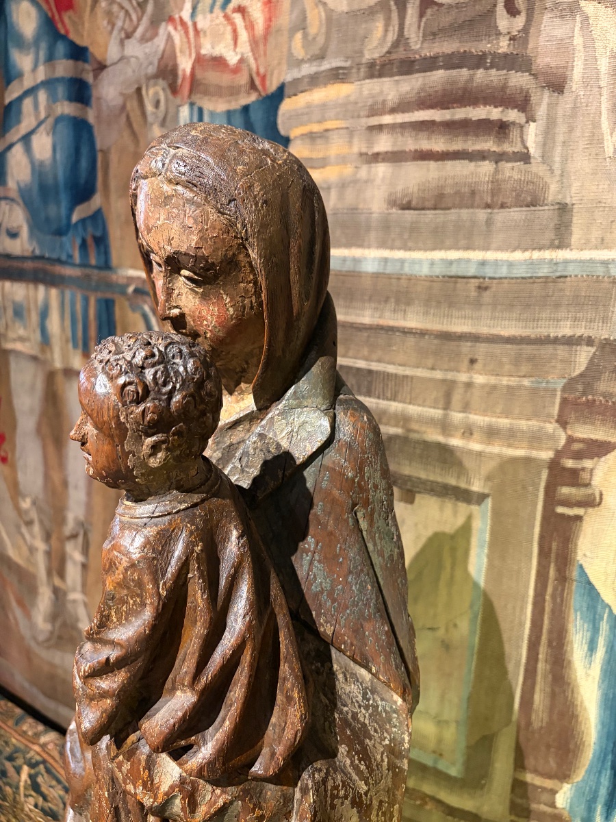 "the Virgin And Child," In Polychrome Oak, 16th Century -photo-1