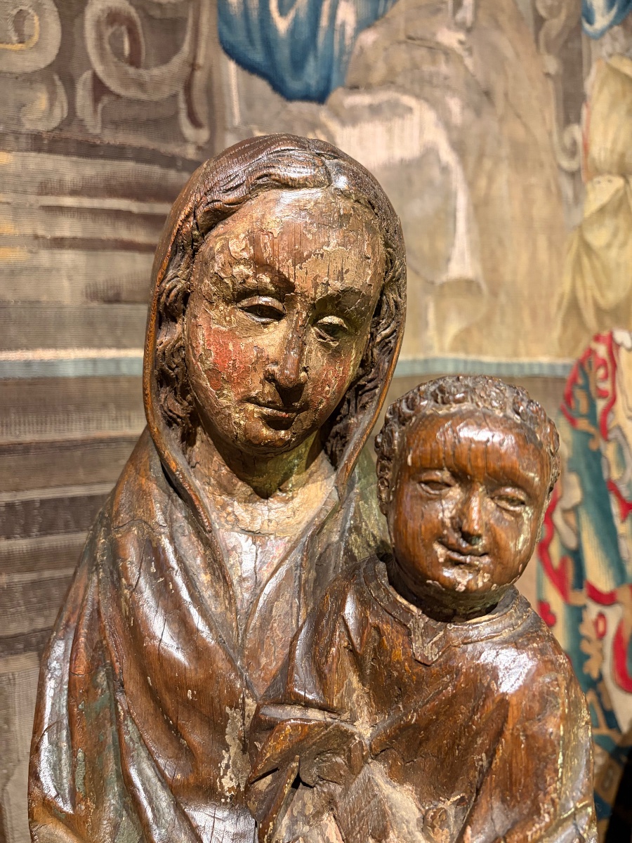 "the Virgin And Child," In Polychrome Oak, 16th Century -photo-3
