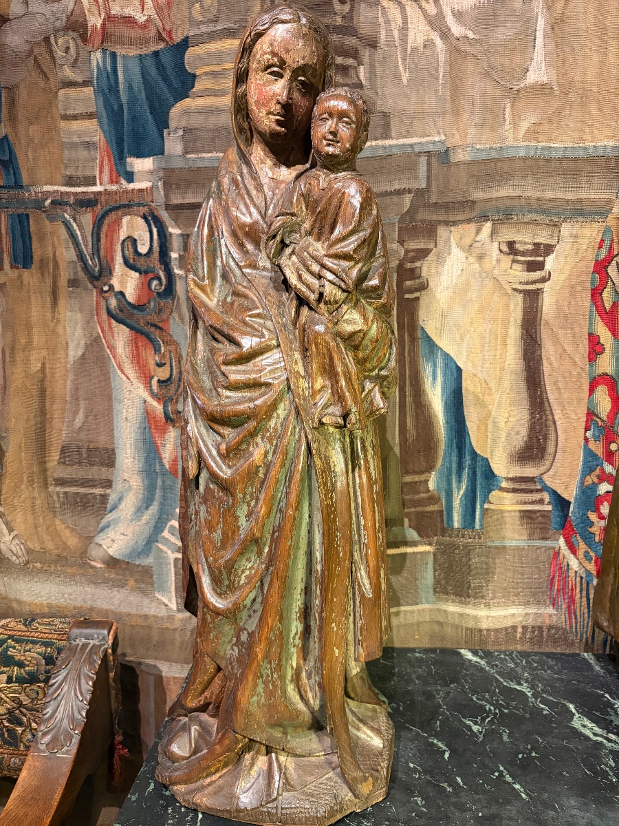 "the Virgin And Child," In Polychrome Oak, 16th Century -photo-6