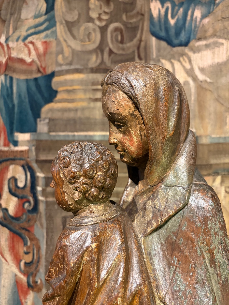 "the Virgin And Child," In Polychrome Oak, 16th Century -photo-8