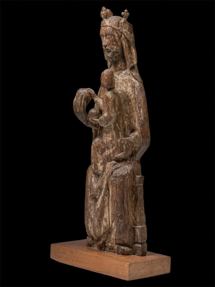 A 14th-century Wooden Sculpture Depicting The “sedes Sapientiae.”-photo-2