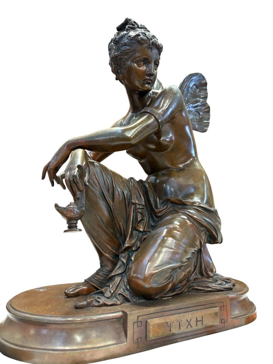 Beautiful Bronze Sculpture Titled “nymph,” By E. Laurent, 19th Century.-photo-4