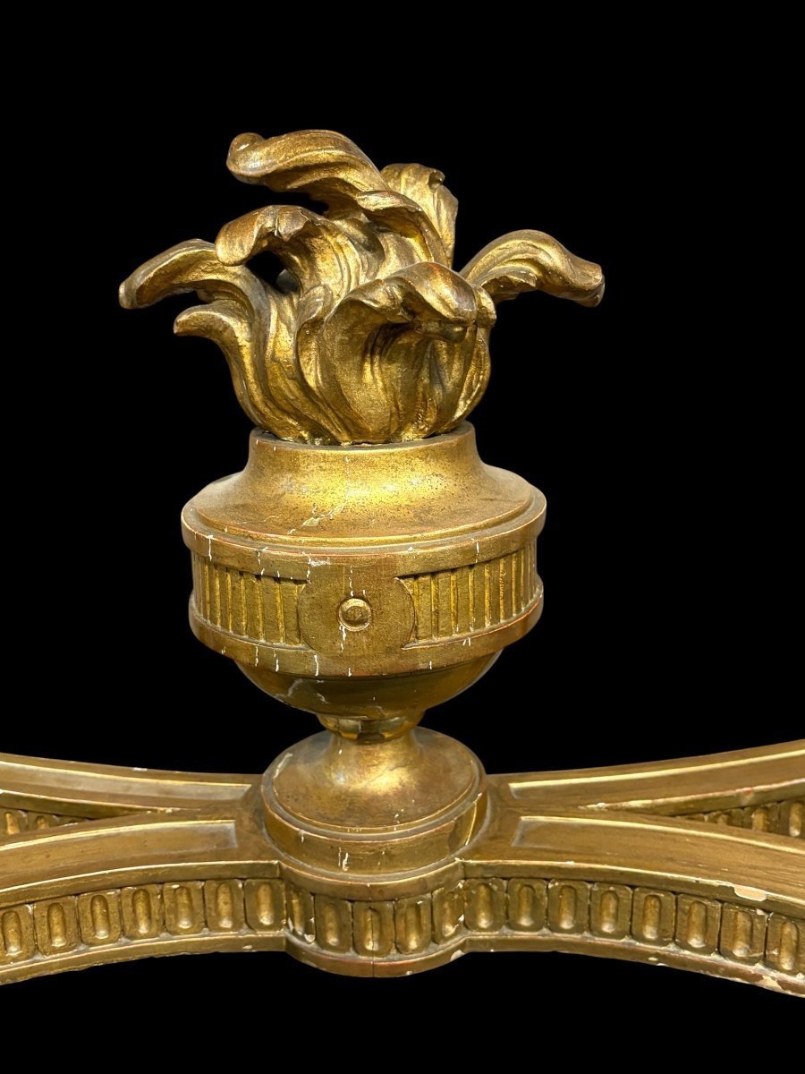 Elegant 19th-century Louis XVI-style Gilded Wood Console Table.-photo-5