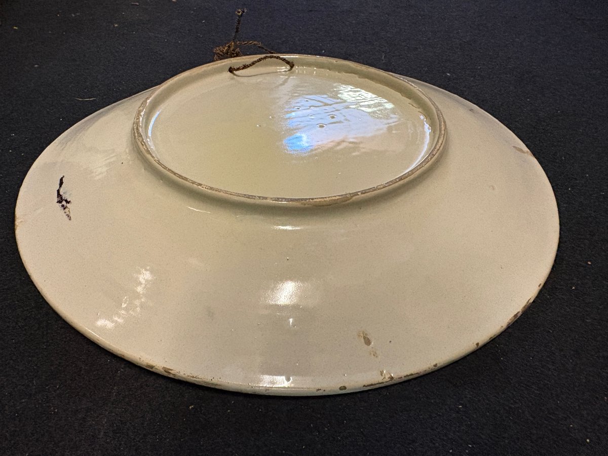 Grand plat en faïence italienne du XIXe siècle (diamètre 56,5 cm)-photo-6