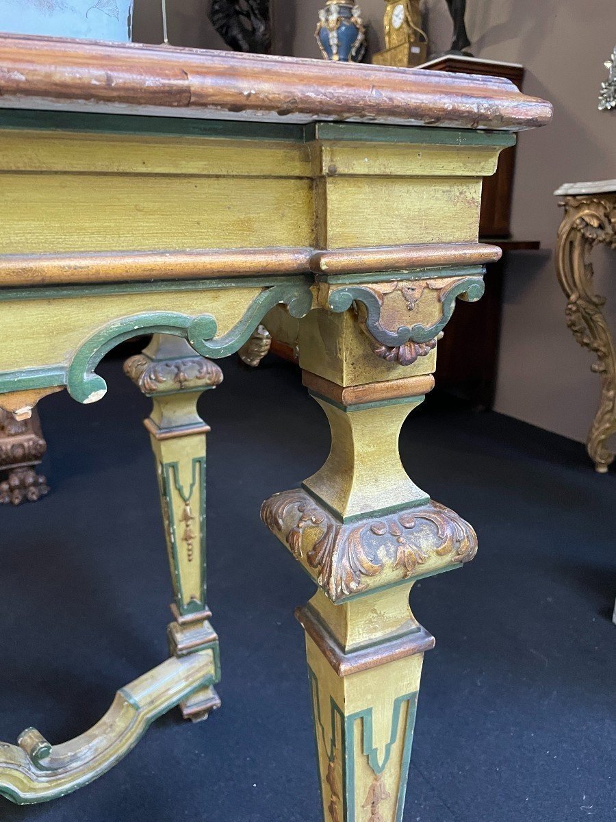 Late 19th-century Regency-style Painted Wooden Center Table.-photo-5