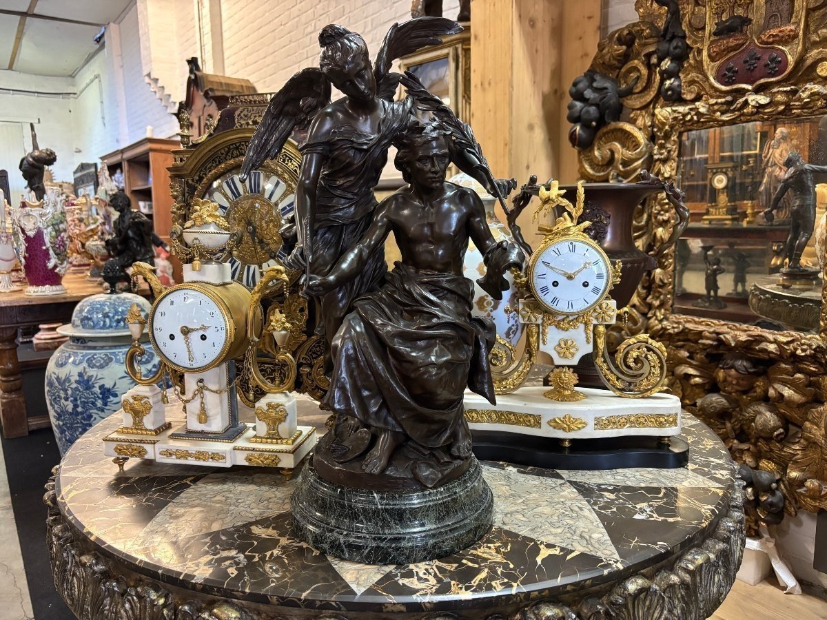 Bronze Sculpture “allegory Of The Arts” By Henri Plé, 19th Century.-photo-4