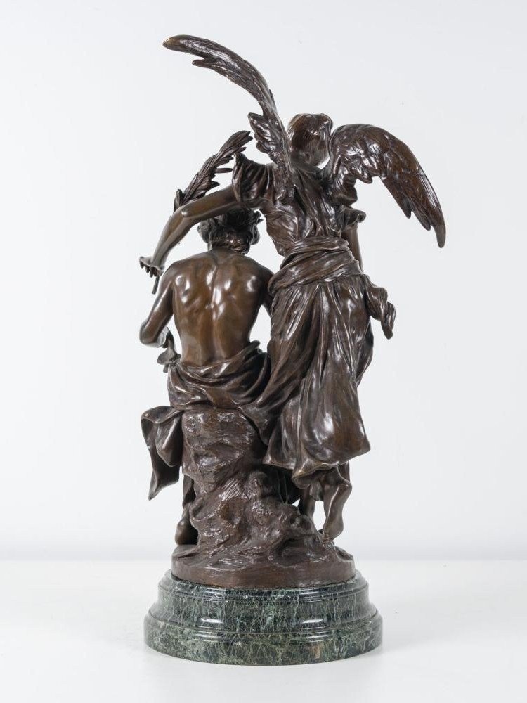Bronze Sculpture “allegory Of The Arts” By Henri Plé, 19th Century.-photo-7
