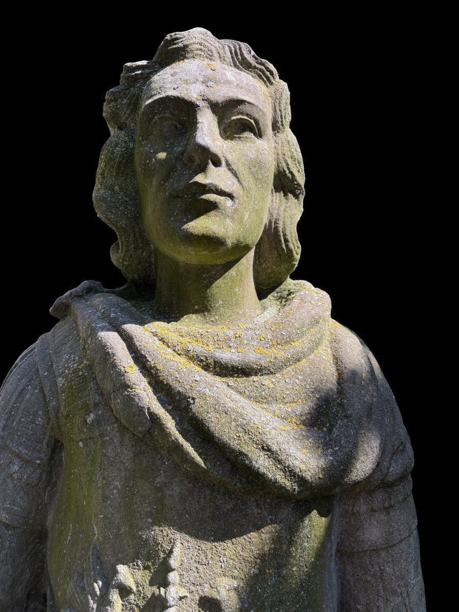 A Beautiful And Very Large "julius Caesar" Sculpture In Blue Stone, Early 19th Century. (215 Cm)-photo-3