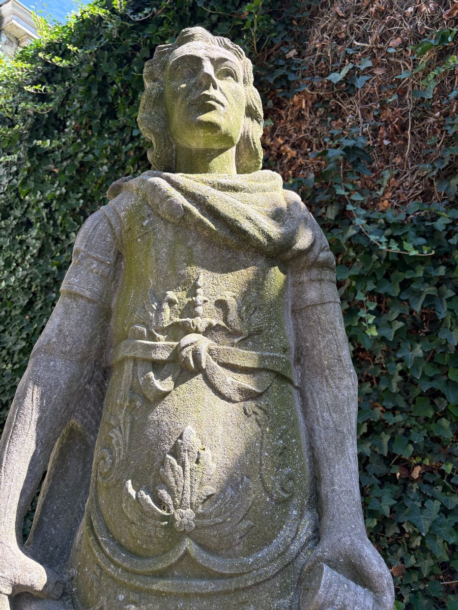 A Beautiful And Very Large "julius Caesar" Sculpture In Blue Stone, Early 19th Century. (215 Cm)-photo-4