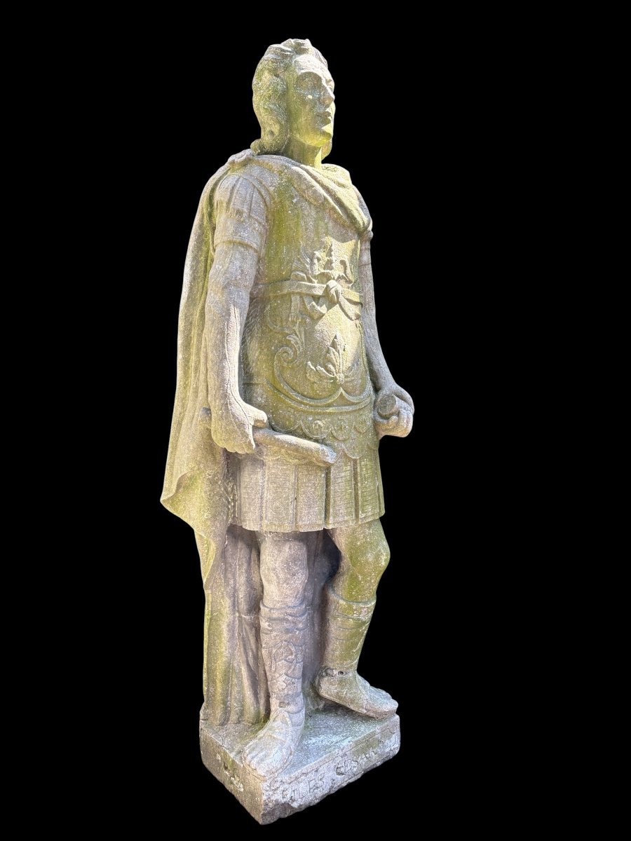 A Beautiful And Very Large "julius Caesar" Sculpture In Blue Stone, Early 19th Century. (215 Cm)-photo-2