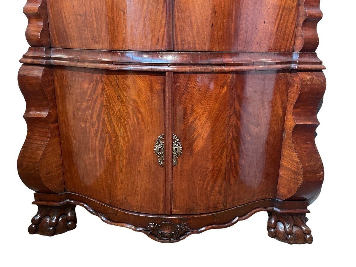 Beautiful Large 18th-century Dutch Mahogany Corner Cabinet.-photo-2