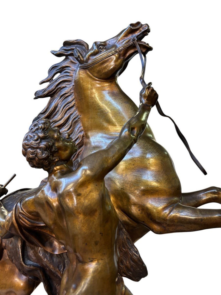 Bronze Sculpture By Guillaume Coustou, “the Horse Of Marly,” 19th Century.-photo-3