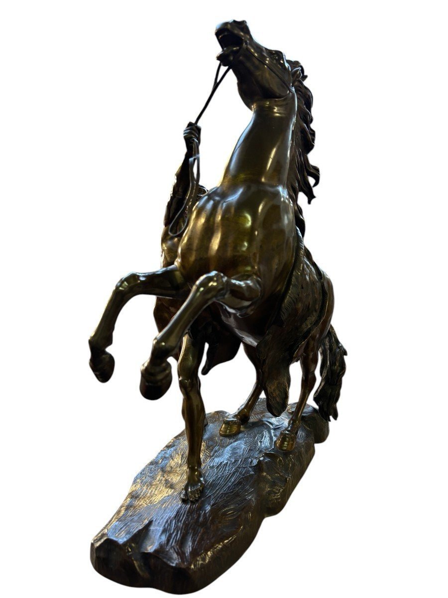 Bronze Sculpture By Guillaume Coustou, “the Horse Of Marly,” 19th Century.-photo-3