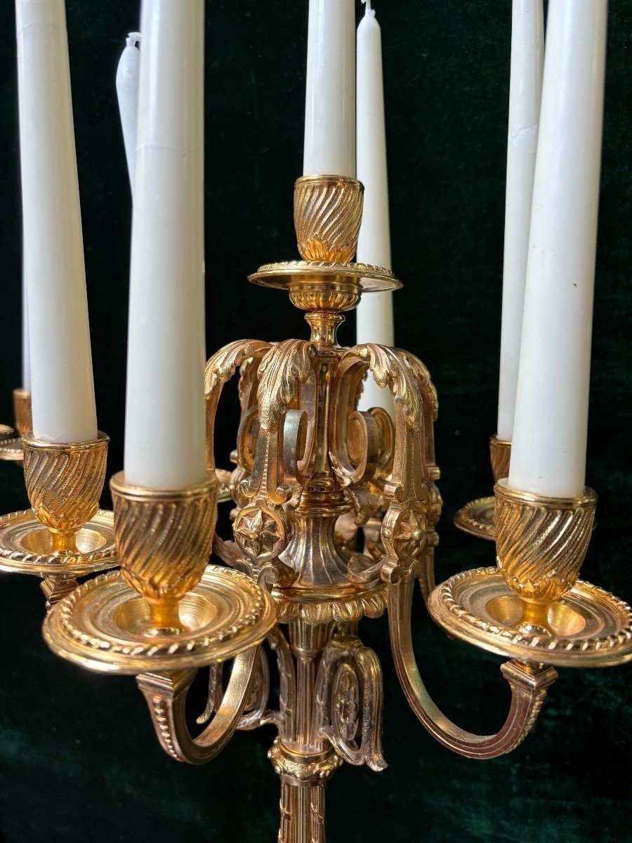 Paire De Grands Candélabres ( 74 cm ) En Bronze Doré  Napoléon III-photo-2