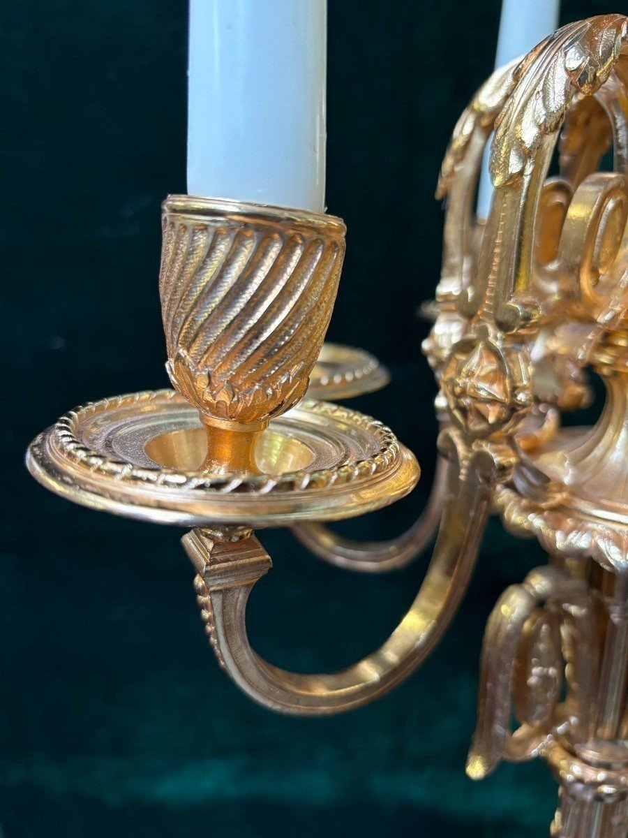 Paire De Grands Candélabres ( 74 cm ) En Bronze Doré  Napoléon III-photo-3