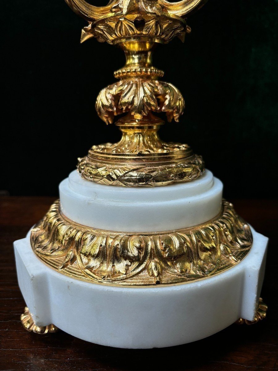 Paire De Grands Candélabres ( 74 cm ) En Bronze Doré  Napoléon III-photo-6