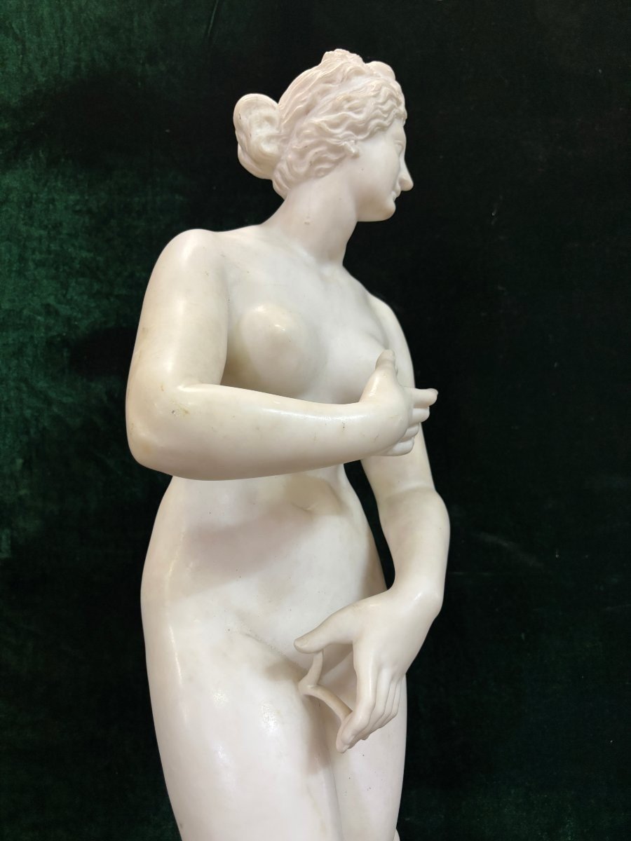 Beautiful 19th-century "venus" Sculpture In Alabaster. (79 Cm)-photo-4