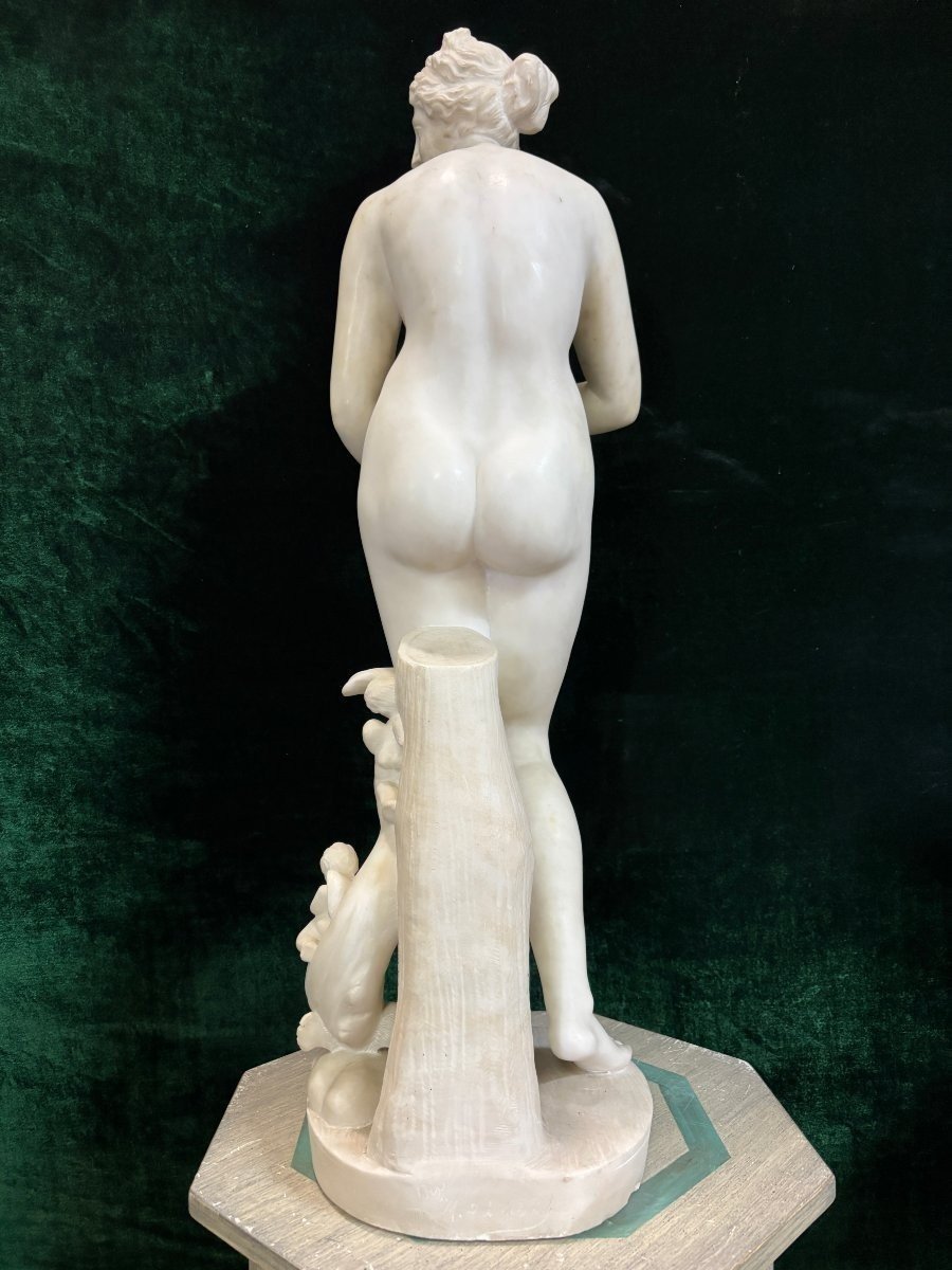 Beautiful 19th-century "venus" Sculpture In Alabaster. (79 Cm)-photo-8