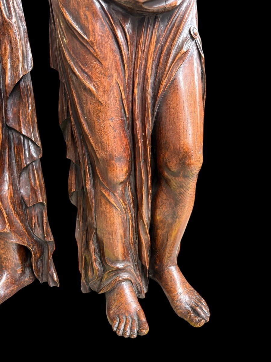 Pair Of Renaissance-style Sculptures / Caryatids Made Of Oak, Early 19th Century-photo-4