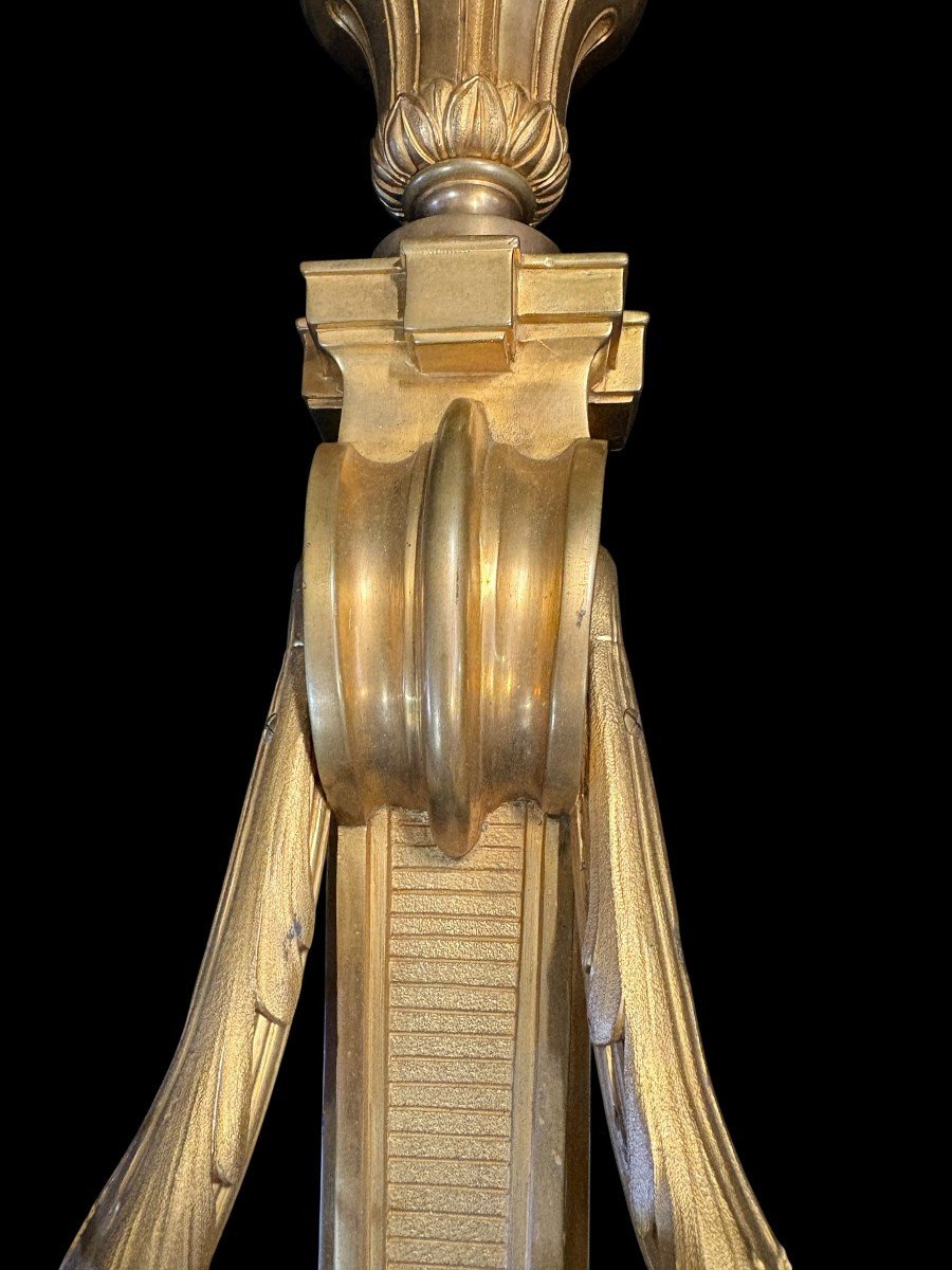 Pair Of Large Louis XVI-style Bronze Wall Sconces, 19th Century-photo-1