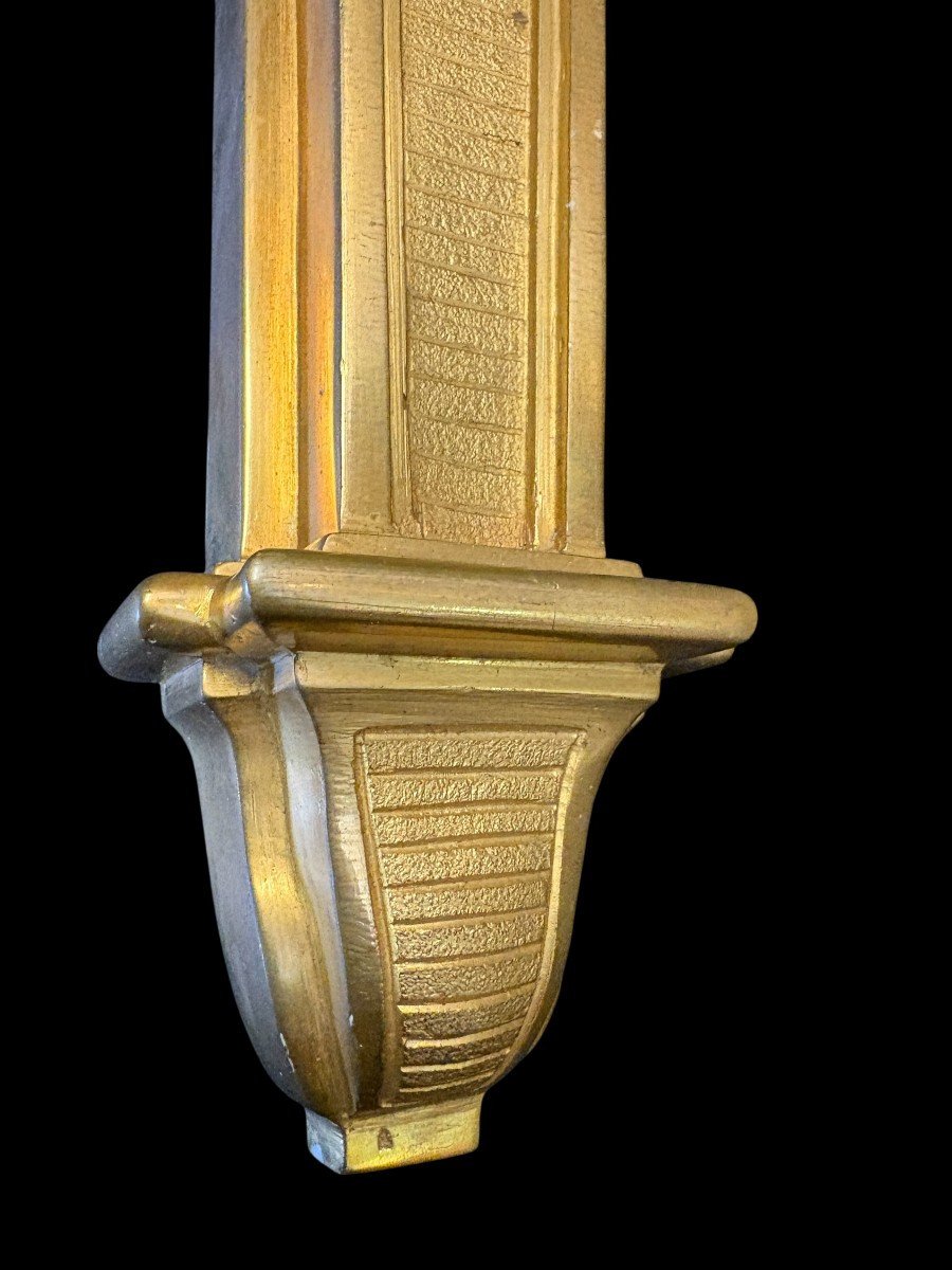 Pair Of Large Louis XVI-style Bronze Wall Sconces, 19th Century-photo-4