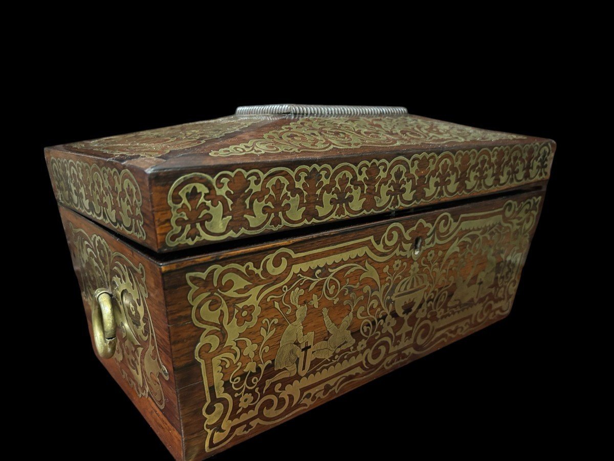 19th-century Tea Box With Boulle Marquetry.-photo-2